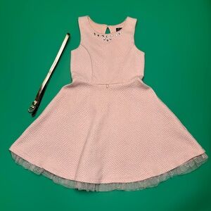 Pink & Violet Girl's Dress with Belt
